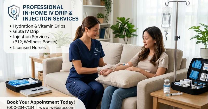 IV Drip, Gluta IV Drip, and Injection Service at home